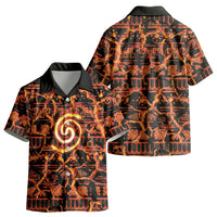 Polynesia Lava Monster Cosplay Kid Hawaiian Shirt Fiery Glowing Volcano Crack Pattern