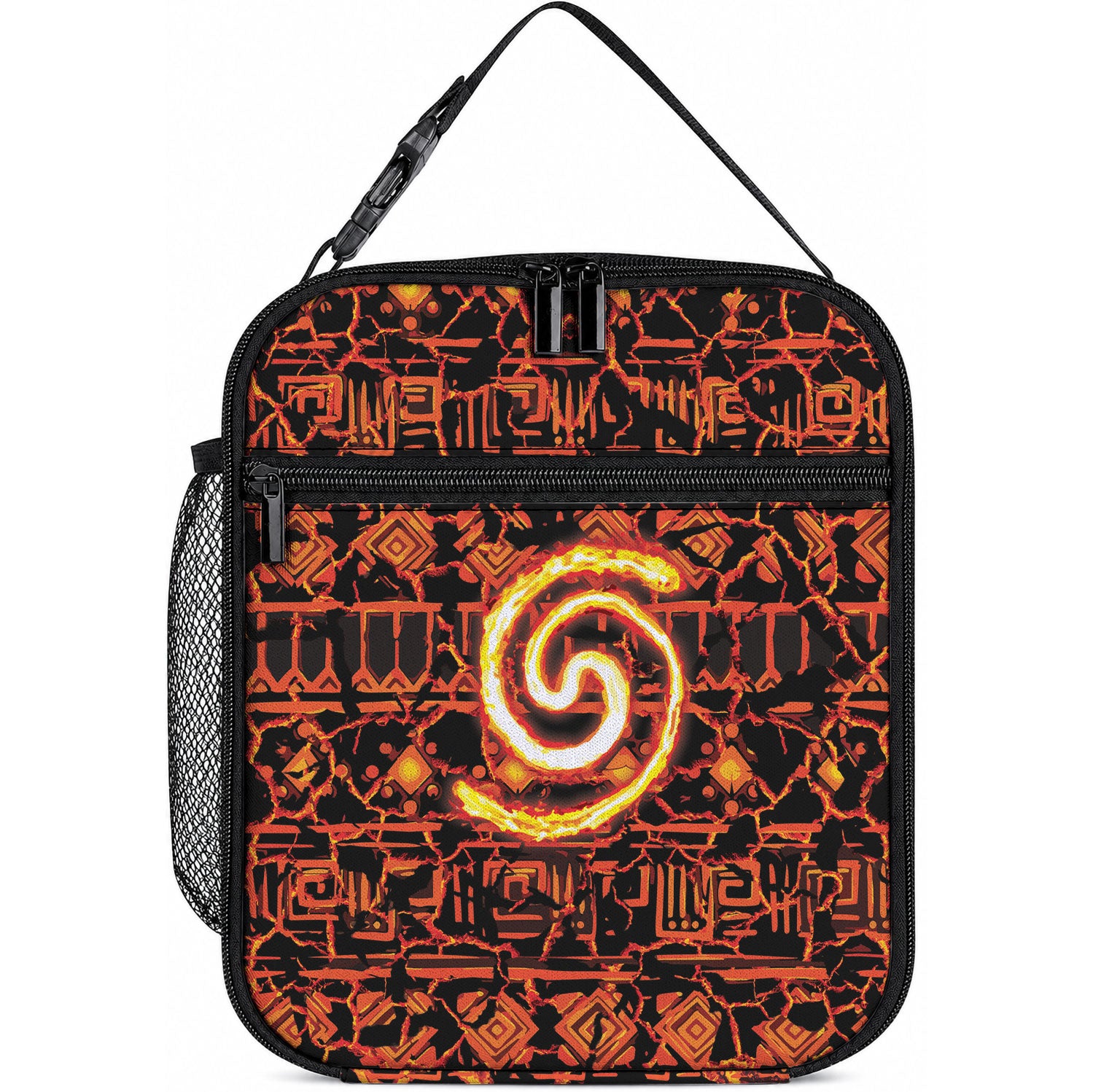 Polynesia Lava Monster Cosplay Lunch Bag Fiery Glowing Volcano Crack Pattern