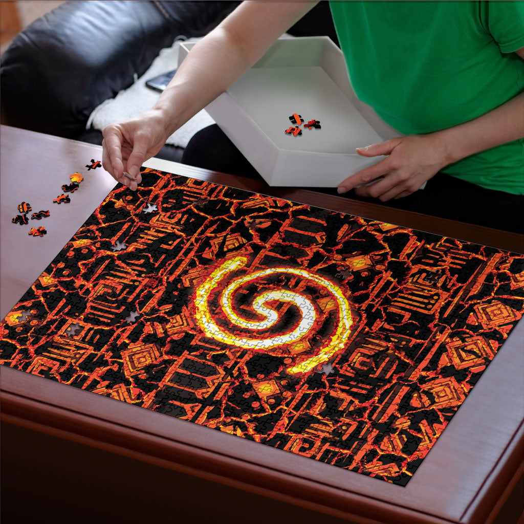 Polynesia Lava Monster Cosplay Puzzle Fiery Glowing Volcano Crack Pattern
