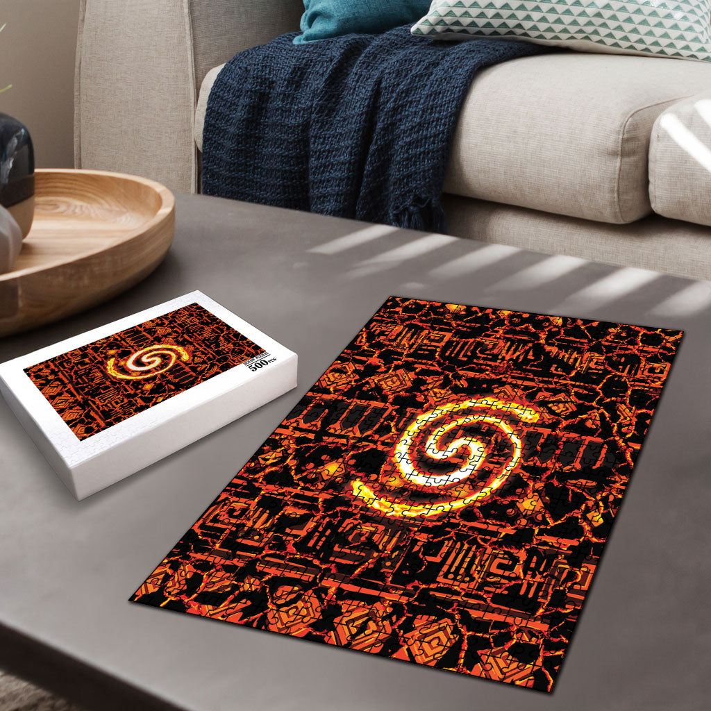 Polynesia Lava Monster Cosplay Puzzle Fiery Glowing Volcano Crack Pattern