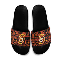 Polynesia Lava Monster Cosplay Slide Sandals Fiery Glowing Volcano Crack Pattern