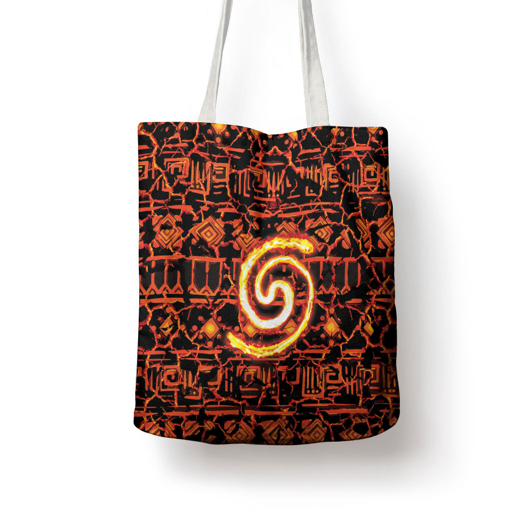Polynesia Lava Monster Cosplay Tote Bag Fiery Glowing Volcano Crack Pattern
