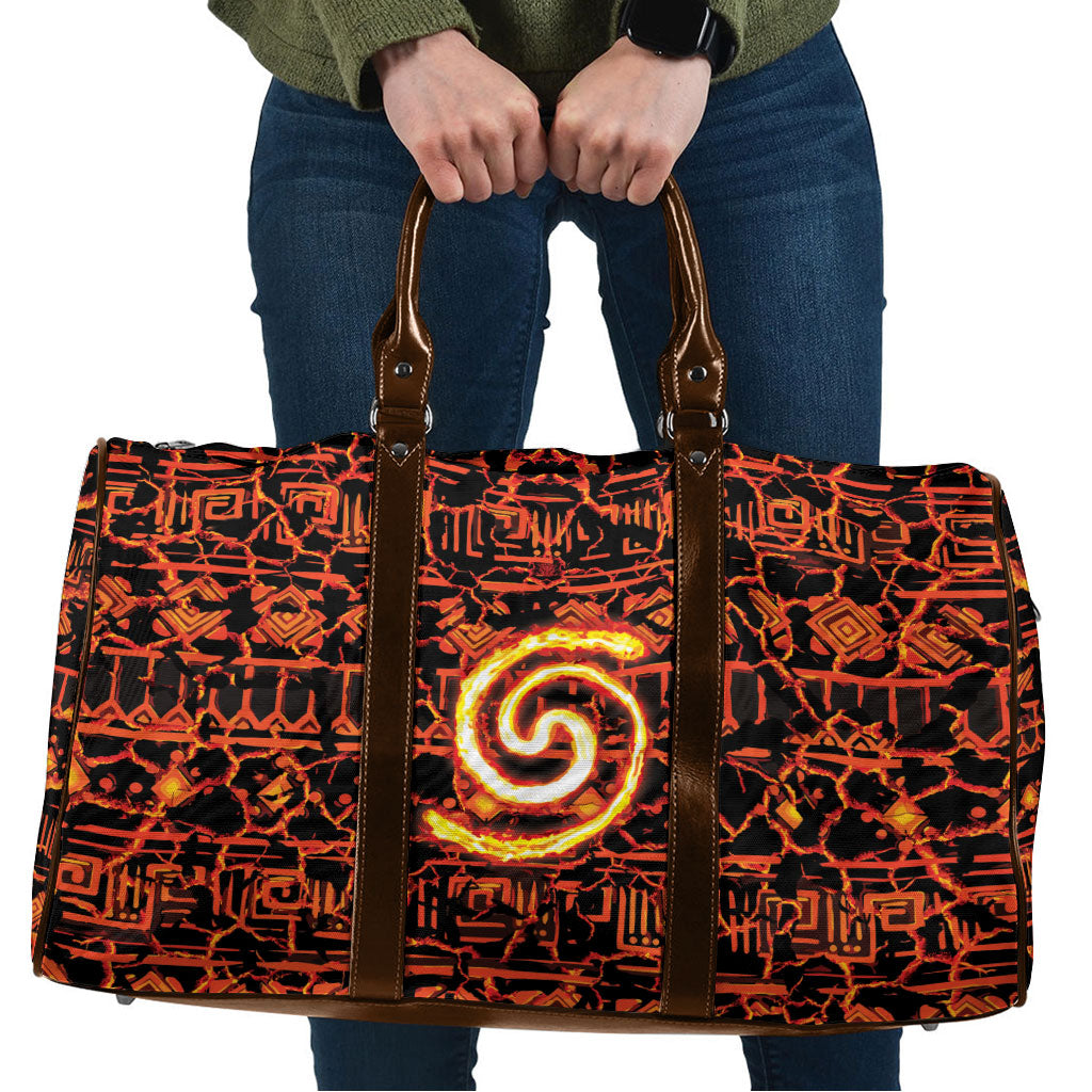 Polynesia Lava Monster Cosplay Travel Bag Fiery Glowing Volcano Crack Pattern
