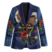 Samoa Manuia Le Kerisimasi Blazer Jesus Hands Bethlehem Star Hibiscus DT05 Unisex Navy - Polynesian Pride
