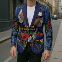 Samoa Manuia Le Kerisimasi Blazer Jesus Hands Bethlehem Star Hibiscus DT05 - Polynesian Pride