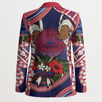 American Samoa Manuia Le Kerisimasi Blazer Jesus Hands Bethlehem Star Hibiscus DT05 - Polynesian Pride