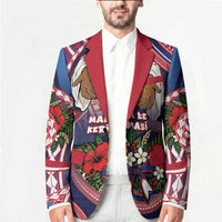 American Samoa Manuia Le Kerisimasi Blazer Jesus Hands Bethlehem Star Hibiscus DT05 - Polynesian Pride