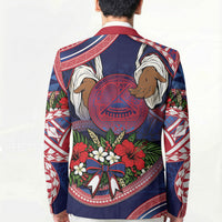 American Samoa Manuia Le Kerisimasi Blazer Jesus Hands Bethlehem Star Hibiscus DT05 - Polynesian Pride