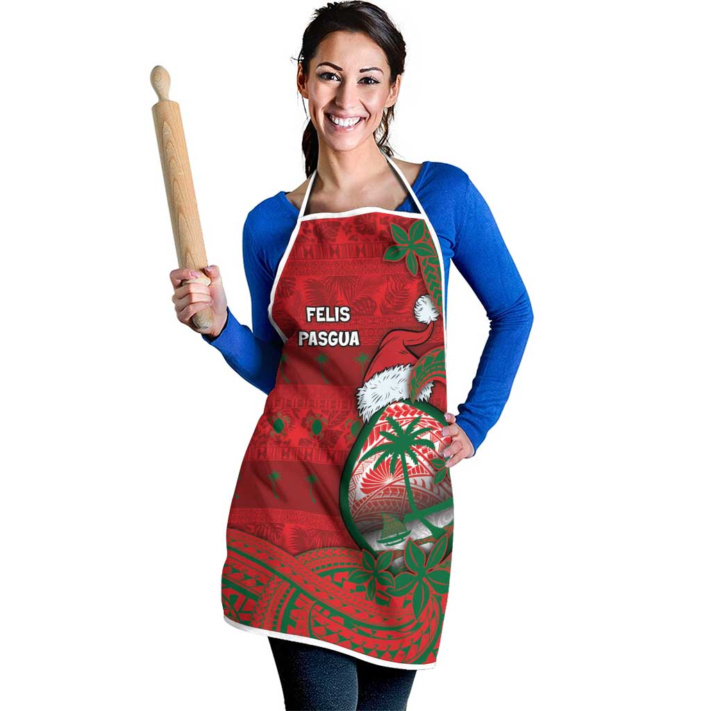 Guam Christmas Apron Chamorro Seal Hat Santa Tribal Waves - Polynesian Pride