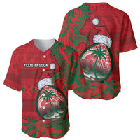 Guam Christmas Baseball Jersey Chamorro Seal Hat Santa Tribal Waves - Polynesian Pride