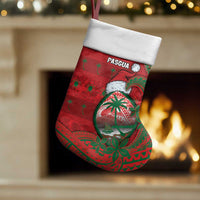Guam Christmas Stocking Chamorro Seal Hat Santa Tribal Waves - Polynesian Pride