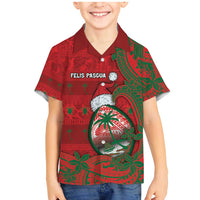 Guam Christmas Family Matching Mermaid Dress and Hawaiian Shirt Chamorro Seal Hat Santa Tribal Waves - Polynesian Pride