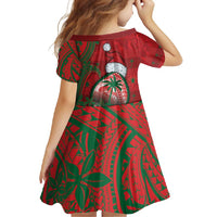 Guam Christmas Family Matching Off Shoulder Maxi Dress and Hawaiian Shirt Chamorro Seal Hat Santa Tribal Waves - Polynesian Pride