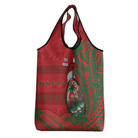 Guam Christmas Grocery Bag Chamorro Seal Hat Santa Tribal Waves - Polynesian Pride