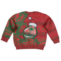 Guam Christmas Kid Ugly Christmas Sweater Chamorro Seal Hat Santa Tribal Waves - Polynesian Pride
