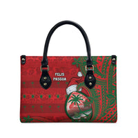 Guam Christmas Leather Bag Chamorro Seal Hat Santa Tribal Waves - Polynesian Pride