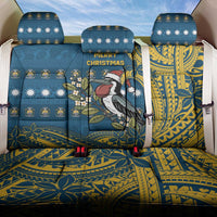 Nauru Christmas Back Car Seat Cover Frigatebird Bird Santa Tribal Waves - Polynesian Pride