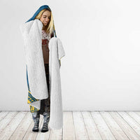 Nauru Christmas Hooded Blanket Frigatebird Bird Santa Tribal Waves - Polynesian Pride