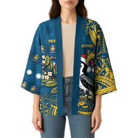 Nauru Christmas Kimono Frigatebird Bird Santa Tribal Waves - Polynesian Pride