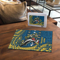 Nauru Christmas Puzzle Frigatebird Bird Santa Tribal Waves - Polynesian Pride