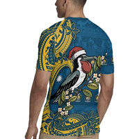 Nauru Christmas Rugby Jersey Frigatebird Bird Santa Tribal Waves - Polynesian Pride