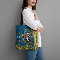 Nauru Christmas Tote Bag Frigatebird Bird Santa Tribal Waves - Polynesian Pride