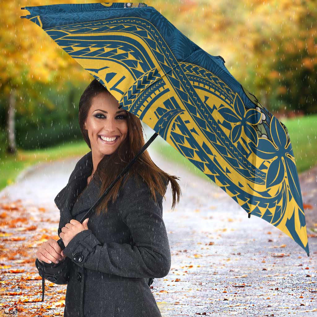 Nauru Christmas Umbrella Frigatebird Bird Santa Tribal Waves - Polynesian Pride