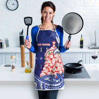 Northern Mariana Islands Christmas Apron Seashell Xmas Tree Tribal Waves - Polynesian Pride