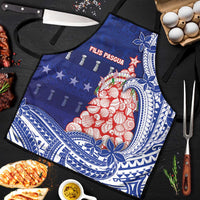 Northern Mariana Islands Christmas Apron Seashell Xmas Tree Tribal Waves - Polynesian Pride