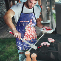 Northern Mariana Islands Christmas Apron Seashell Xmas Tree Tribal Waves - Polynesian Pride