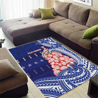 Northern Mariana Islands Christmas Area Rug Seashell Xmas Tree Tribal Waves - Polynesian Pride