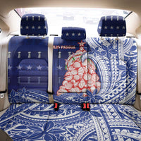 Northern Mariana Islands Christmas Back Car Seat Cover Seashell Xmas Tree Tribal Waves - Polynesian Pride
