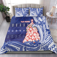 Northern Mariana Islands Christmas Bedding Set Seashell Xmas Tree Tribal Waves - Polynesian Pride