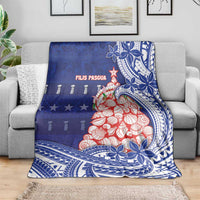 Northern Mariana Islands Christmas Blanket Seashell Xmas Tree Tribal Waves - Polynesian Pride