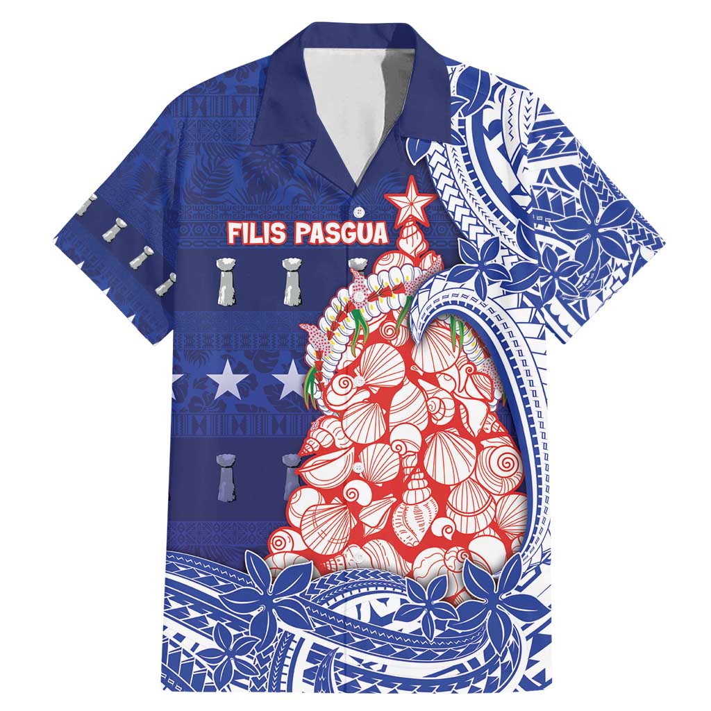 Northern Mariana Islands Christmas Family Matching Mermaid Dress and Hawaiian Shirt Seashell Xmas Tree Tribal Waves - Polynesian Pride