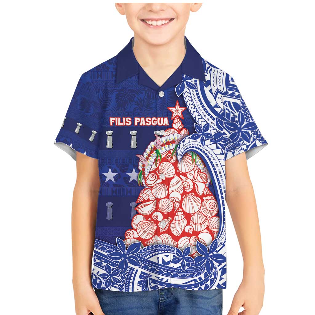 Northern Mariana Islands Christmas Family Matching Mermaid Dress and Hawaiian Shirt Seashell Xmas Tree Tribal Waves - Polynesian Pride