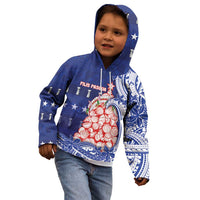Northern Mariana Islands Christmas Kid Hoodie Seashell Xmas Tree Tribal Waves - Polynesian Pride