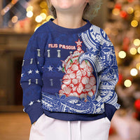 Northern Mariana Islands Christmas Kid Ugly Christmas Sweater Seashell Xmas Tree Tribal Waves - Polynesian Pride