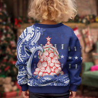 Northern Mariana Islands Christmas Kid Ugly Christmas Sweater Seashell Xmas Tree Tribal Waves - Polynesian Pride