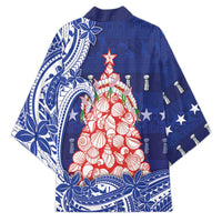 Northern Mariana Islands Christmas Kimono Seashell Xmas Tree Tribal Waves - Polynesian Pride