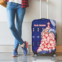 Northern Mariana Islands Christmas Luggage Cover Seashell Xmas Tree Tribal Waves - Polynesian Pride