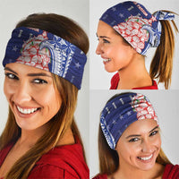 Northern Mariana Islands Christmas Neck Gaiter Seashell Xmas Tree Tribal Waves - Polynesian Pride