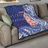 Northern Mariana Islands Christmas Quilt Seashell Xmas Tree Tribal Waves - Polynesian Pride