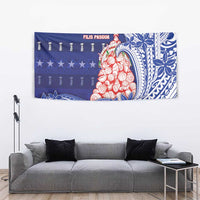 Northern Mariana Islands Christmas Tapestry Seashell Xmas Tree Tribal Waves - Polynesian Pride