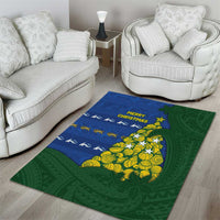 Solomon Islands Christmas Area Rug Seashell Xmas Tree Tribal Waves - Polynesian Pride