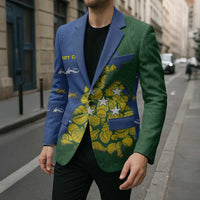 Solomon Islands Christmas Blazer Seashell Xmas Tree Tribal Waves - Polynesian Pride