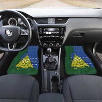 Solomon Islands Christmas Car Mats Seashell Xmas Tree Tribal Waves - Polynesian Pride