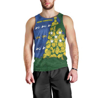 Solomon Islands Christmas Men Tank Top Seashell Xmas Tree Tribal Waves - Polynesian Pride
