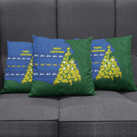 Solomon Islands Christmas Pillow Cover Seashell Xmas Tree Tribal Waves - Polynesian Pride