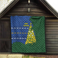 Solomon Islands Christmas Quilt Seashell Xmas Tree Tribal Waves - Polynesian Pride